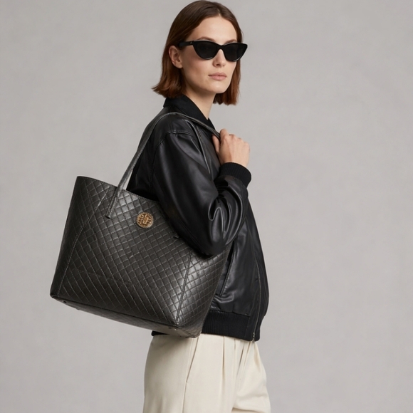 Elegant Quilted  Tote Bag - Picture 2 of 7